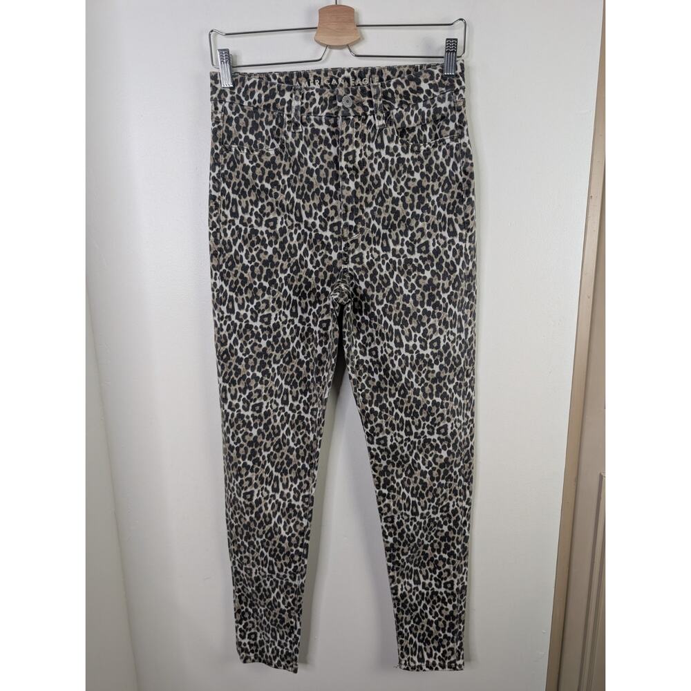 American Eagle Size 6 Leopard Print Curvy Super Hi-rise Jegging Skinny Jeans 26